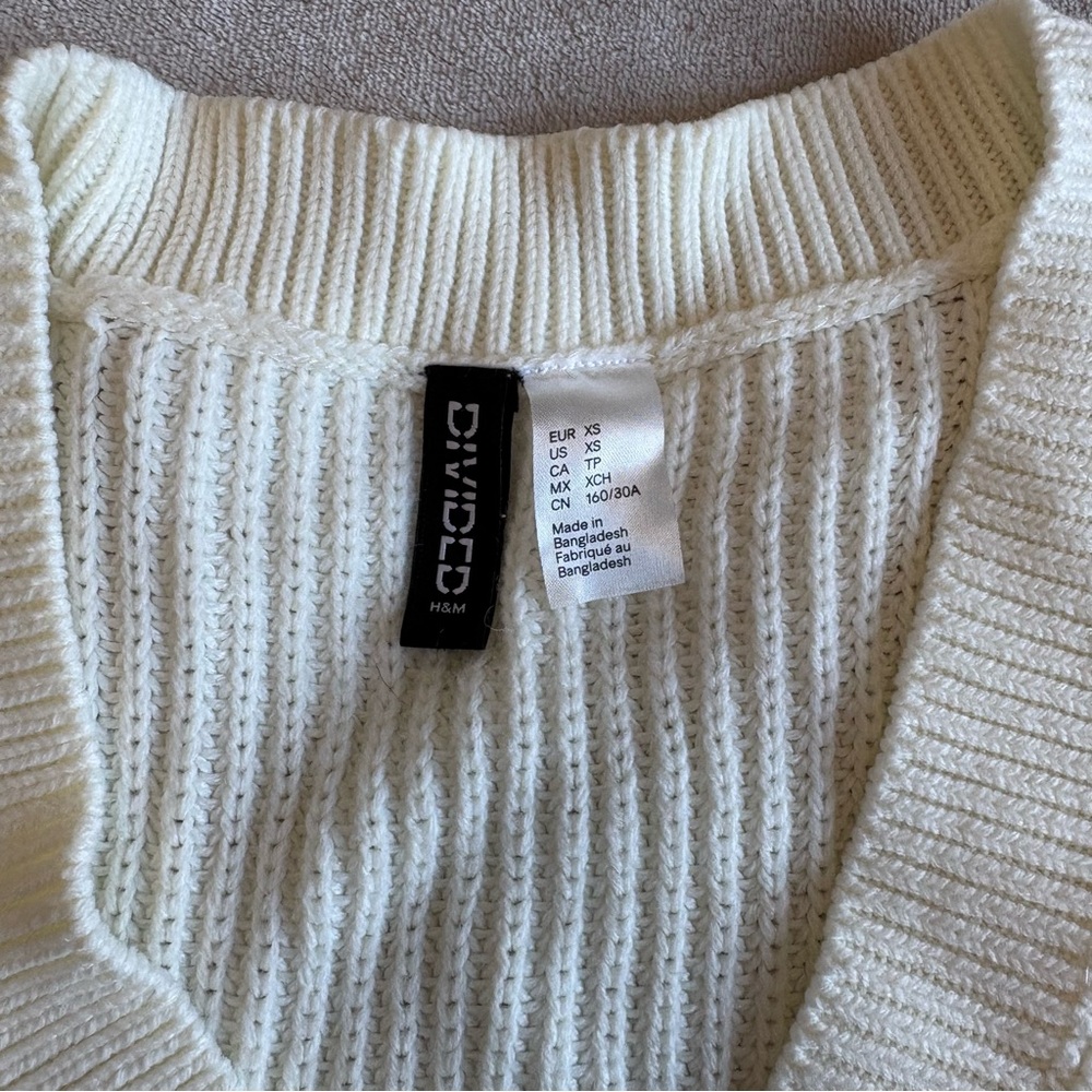 H&M Off-White Ribbed Knit Vest - Picture 2 of 5